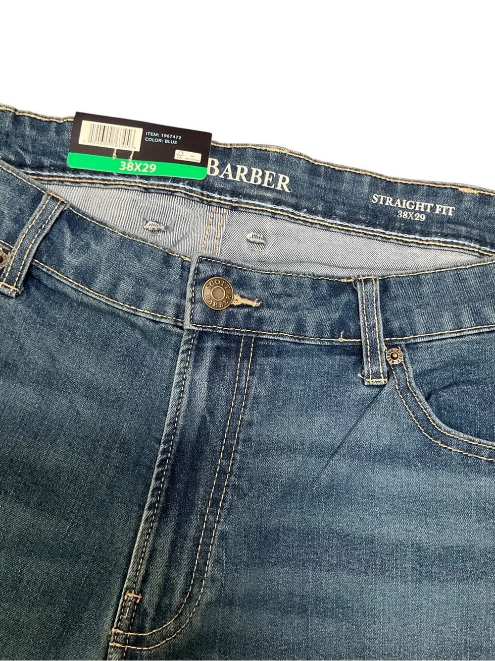 Scott Barber Men's Jeans Straight-Fit Stretch Denim Blue Size 38 X 29 NWT